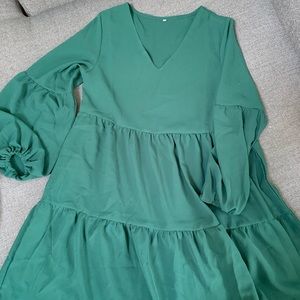 Green flowy dress